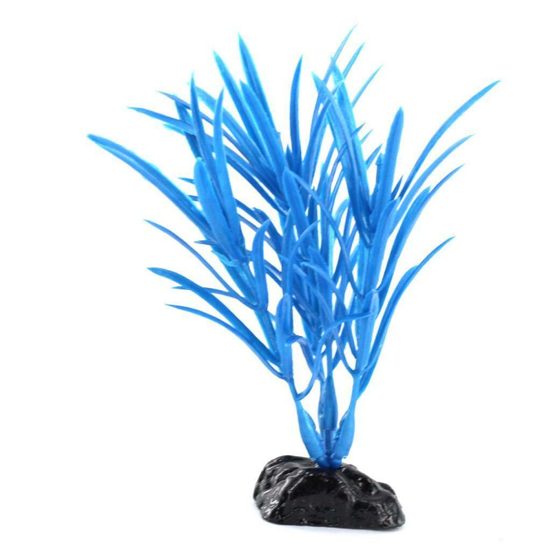Fluorescent Blue Artificial Plant Grass Aquarium Fish Tank Water Decoration