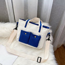 Women Handbags Canvas Shoulder Messenger Crossbody Bag Casual Tote (Blue)