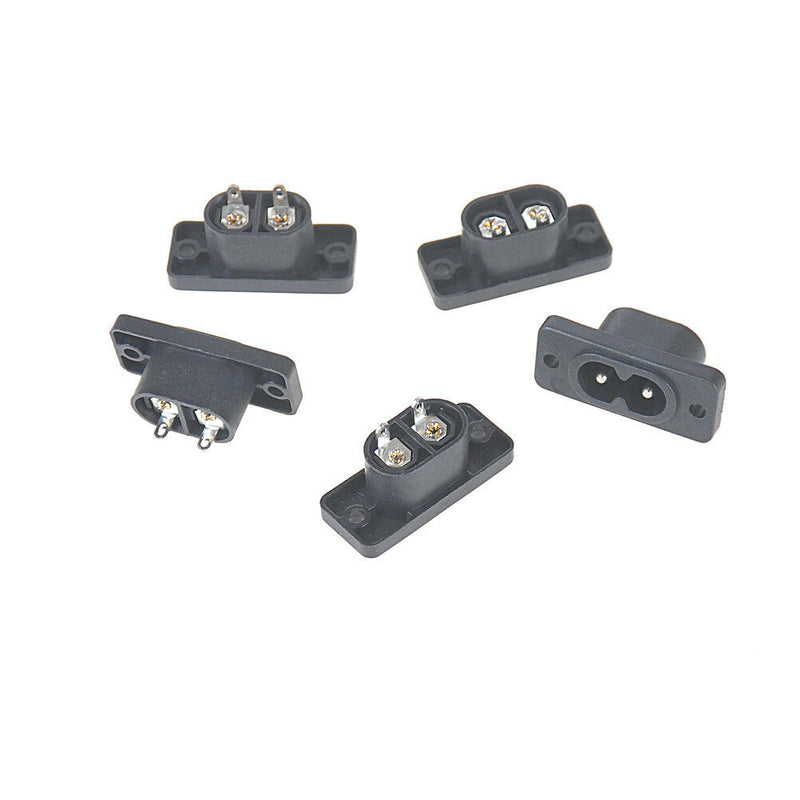 5 Pcs IEC320 C8 2 Terminal Power Plug Inlet Socket AC 250V 2.5A Black B Gw