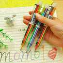 6-Farben Ballpoint Pen blue, red, green, purple, orange ~ + I1E4 black Mult C1T2