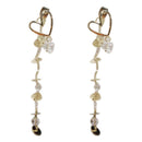 Girl Geometric Fashion Crystal Beads Earrings Female Love Beads Long Chain
