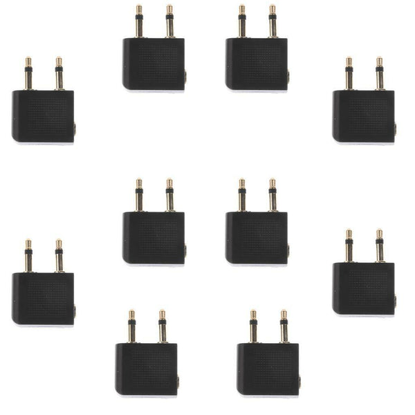 10PieceAirline Airplane Flight 3.5mm Headphones Audio Adapter Golden Plated