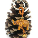Lucky Elephant Carving Wooden Pendant Keychain Key Ring Chain Decor  Z