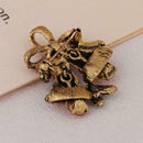 Retro Women Rhinestones Christmas Bell Brooch Xmas Party Alloy Jewelry Pins