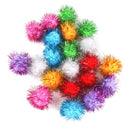 21Pcs Glitter Tinsel Pompom Balls Sparkly Pom Pom Ball Cat Toys