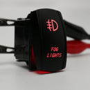 12V Led Fog Light Rocker On/Off Switch Wiring Harness 40A Relay Fuse Red