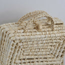 Portable Small Square Box Simple Natural Pastoral Wind Straw Bag Square Han