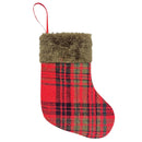 Christmas Stockings Plush Plaid Gift Bag Socks Fireplace Xmas Tree Ornament