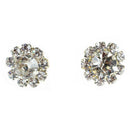 Fashion Spherical Crystal Flower Studs Earrings W8S3