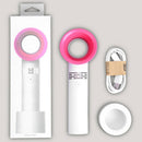 USB Mini Handheld Bladeless Fan No Leaf Handy Fan Small Cooling Fan (White)