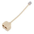 5X(RJ11 6P4C 2 Way Outlet Telephone Jack Line Splitter Adapter Beige G2Y3)