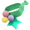 Star Pompom Hair Rope Women Ponytail Holder Elastic Rubber Bands (Green) A