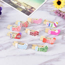 10PCS/Set Christmas Sock Wood Clips Photo Paper Pegs Clothespin Craft Decor  Z