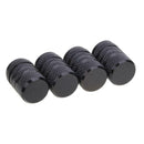 4pcs Aluminum Alloy Car Tire Wheel Tyre Caps Valve Stem Dust Covers (Black)