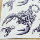 2 Sheet Grey Scorpion Design Temporary Waterproof Tattoos Stickers Body Arts