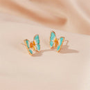 Women Summer Studs Earrings Jewelry Gifts Elegant Gradient Butterfly Earrings