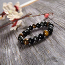 10mmWomen Men Tiger Eye Hematite Black Obsidian Natural Gifts Bracelet Ston N0F5