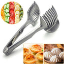 Stainless Steel Tomato Slicer Lemon Cutter Handheld Fruit Tongs Onion Slic FQM