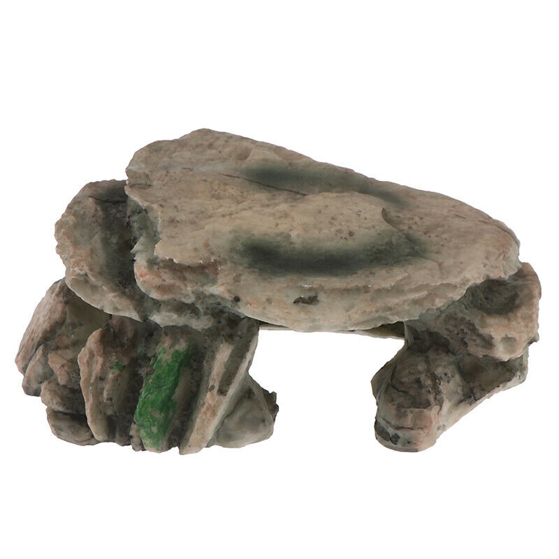 Aquarium Hiding Cave Rock Reptile Climbing Platform Stones for Fish Tank Deco OZ