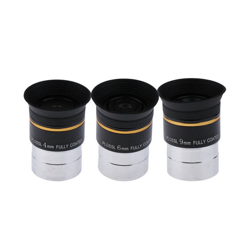 1.25" PLOSSL 4,6,9mm Eyepiece Lens for Astronomical Telescope
