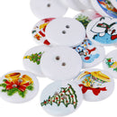 50Pcs Christmas Pattern Wooden decorative Buttons Scrapbooking Sewing Crafts  BX