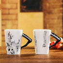 Creative novelty piano handle ceramic cup free spectrum coffee milk tea cup D5W9