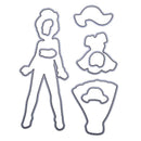 Silicone Clear Rubber Stamp Metal Cutting Die Stencil Frame Girl Dressing