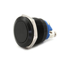 1PC 19mm waterproof black momentary metal push button switch flat top â„–[