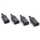 4PCS IEC C14 Male Inline Chassis Socket Plug Rewireable Mains Power Connector ME