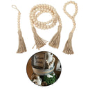 3Pieces Wood Bead Garland Farmhouse Rustic Country Beads Holiday Decoration Wall