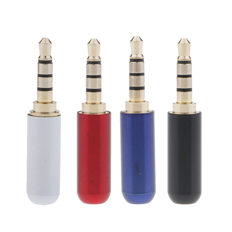 8 Lot 4 Pole 3.5mm 1/8" Male Headphone Plug Metal Audio Video Connectors