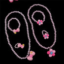 3Pcs Lovely Colorful Cartoon Children Girls Beads Necklace&Bracelet&Ring Set FT