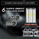 2PCS 6 Sides LED Headlight Kit 9005 High Low Beam DOB LED Bulb Car Lighting