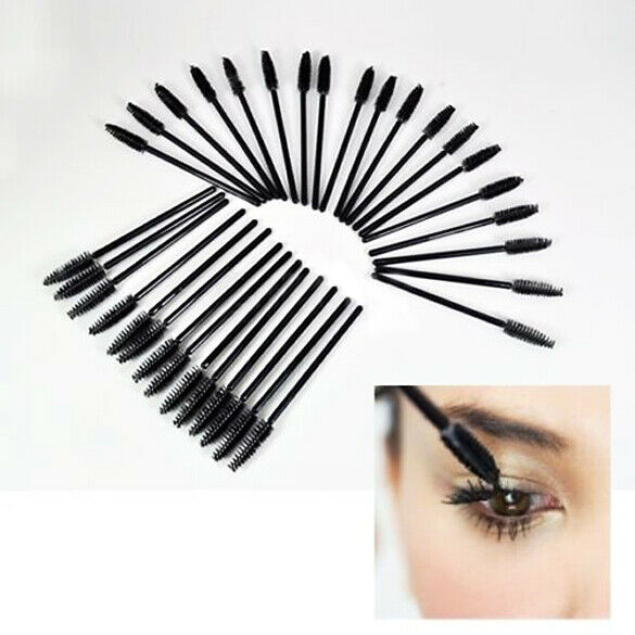 100Pcs One-Off Disposable Eyelash Brush Mini Mascara Wand Applicator Makeup