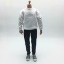 1/6 Scale Round Collar Sweatshirt Top Outfit and Striped Pants For 12'' HT PH