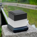 Outdoor Solar Power LED Cube Light Garden Fence Porch Pool Path Way Lamp White
