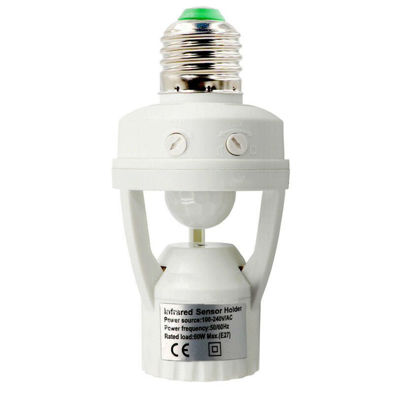 1* E27 Led Light Holder Pir Adapters Infrared Motion Sensor Lamp Bulb