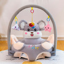 Cartoon Baby Infant Learning Sit Chair Baby Support Seat (Grey w/ Pole) A