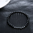 2Pcs Fashion Natural Black Stone Beads Bracelets Set For Men Women Jewelry U Gw