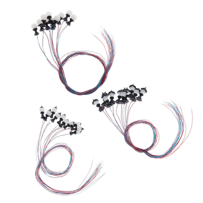 10pcs Train Railroad Street Lights HO Scale LEDs Garden Park Lights 1:100