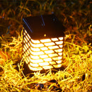 LED Flame Solar Powered Flickering Light Home Garden Hanging Lantern Lamp Path