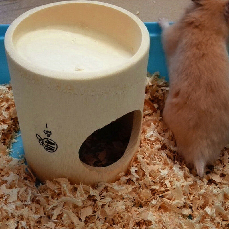 2x Baomboo House Cabin Nest Hide Cave For Hamster Rat Guinea Pig