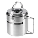 Portable Cooking Picnic Pot Pail Outdoor Camping Cookware Foldable Handle