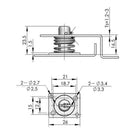 1 Piece Metal Push Button Latch for Cabinets and Doors Renewed Fitting