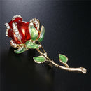 Rhinestone Enamel Red Rose Brooch Pin Flower Bouquet Brooch Wedding Bridal 3C