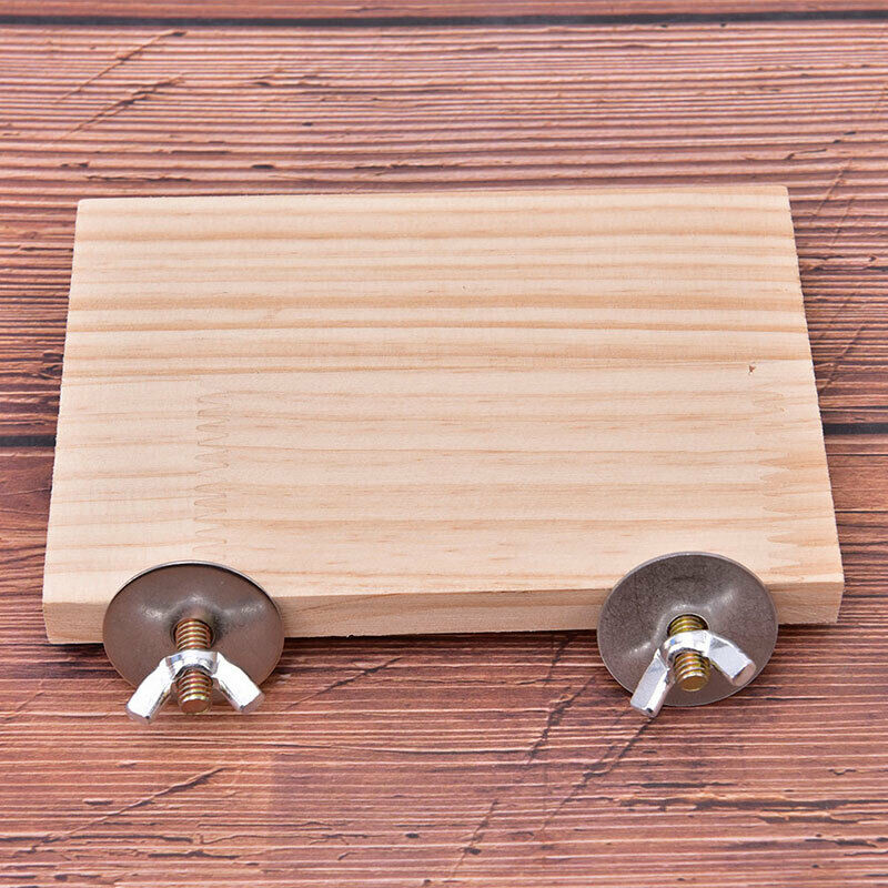 Parrot Bird Standing Platform Wood Square Cage Board Hamster Pet Budgie ToyB Kw