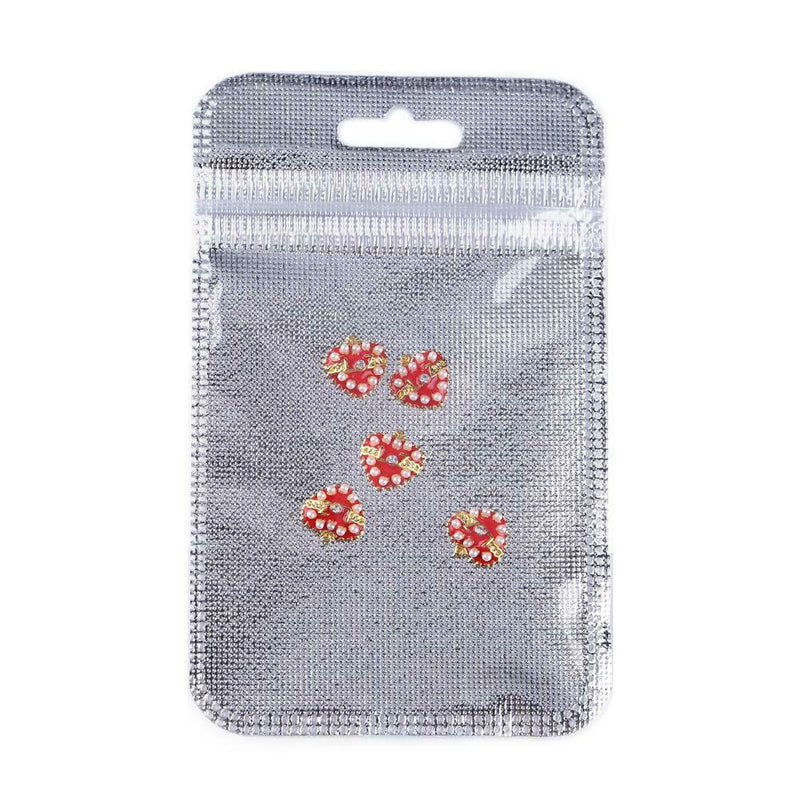 5pcs Romantic Rhinestones Love Heart Nail Art Charms DIY Valentine Manicure