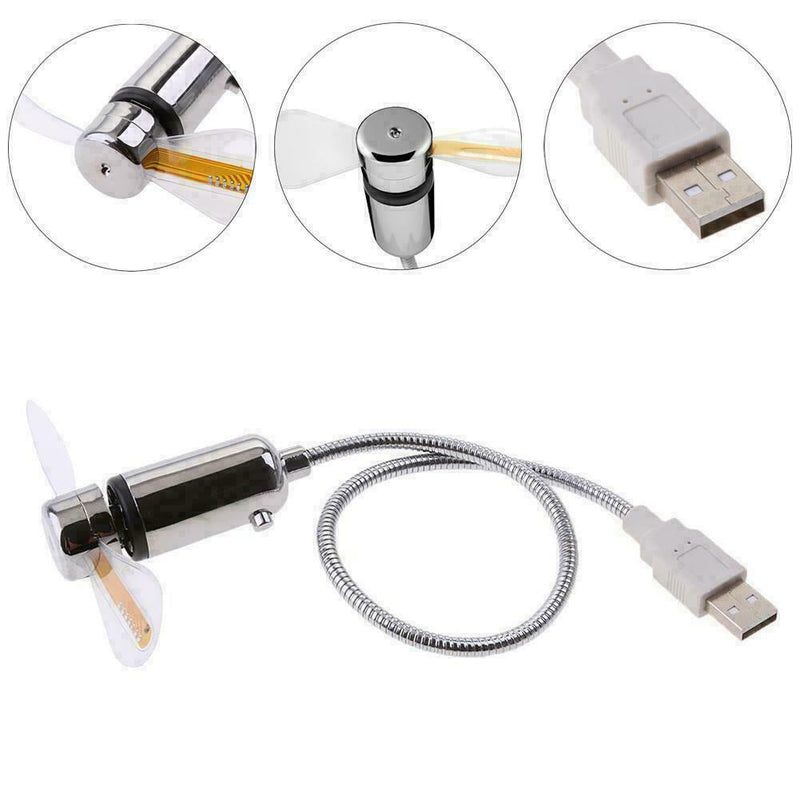 1* USB fans Mini Time and Temperature Display Creative Gift with LED Light Z3E7