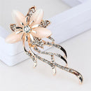 Opal Flower Brooch Rhinestone Crystal Brooch Pin Wedding Party Women's JewelryOZ