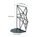 Bookends Black,Decorative Metal Book Ends Supports for Shelves,Unique Geome